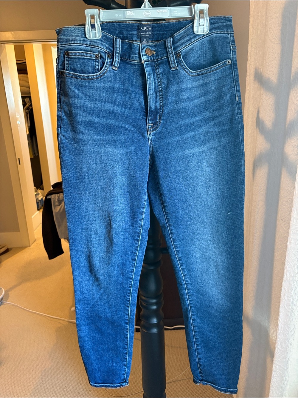J. Crew High-Rise Dark Blue high rise skinny Jeans